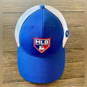 MLB Network Hat Baseball Cap Trucker Hat Mesh Snap Back Blue Texas Rangers